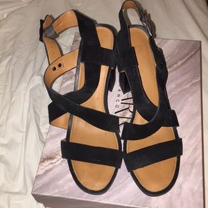 Franco Sarto black suede sandal. Size 10 M